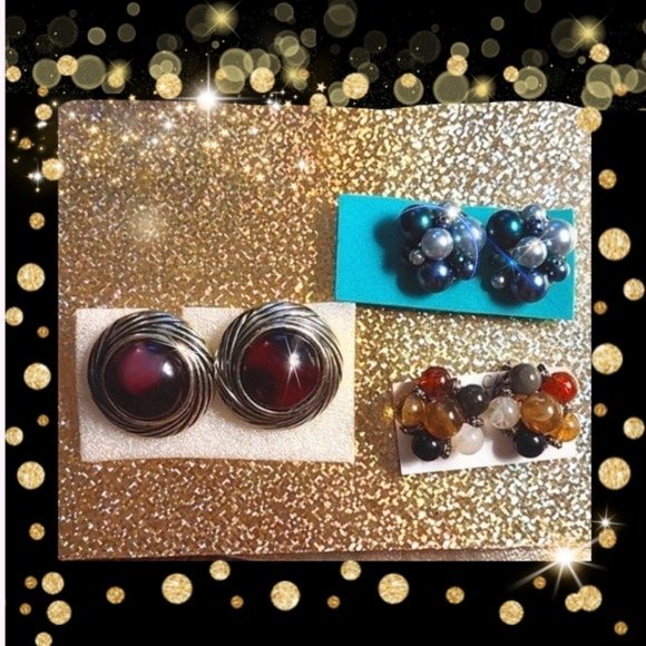 2 pr Clip-on Vintage Earrings REDUCED - Picture 12 of 16